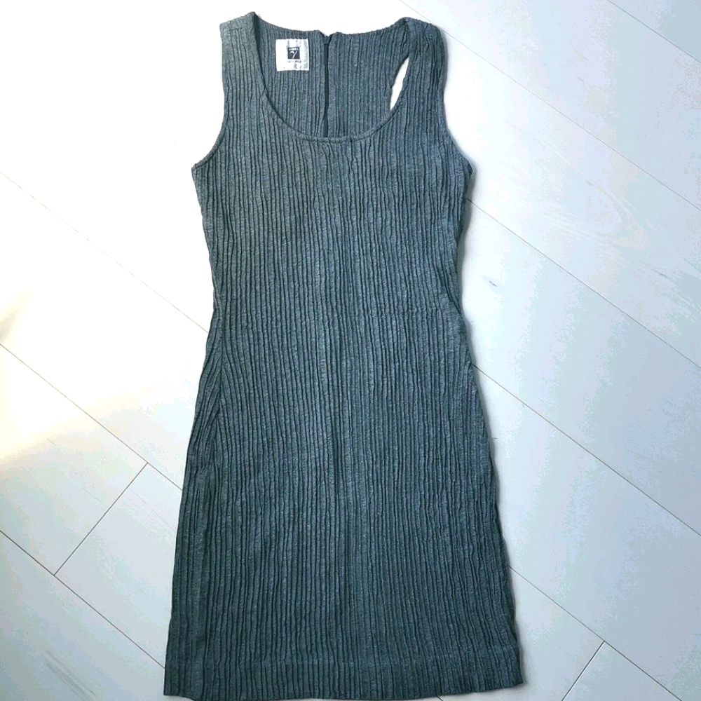 Vintage ribbed bodycon stretchy racerback dress